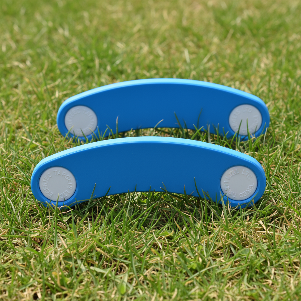 Curved archery foot position markers